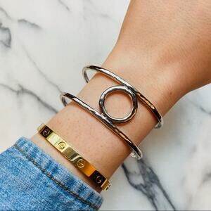 Talbots Hammered Cuff Bangle Bracelet
